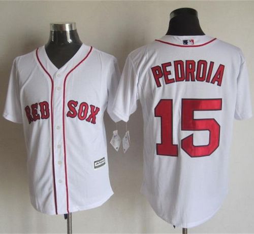 Red Sox #15 Dustin Pedroia White New Cool Base Stitched MLB Jersey